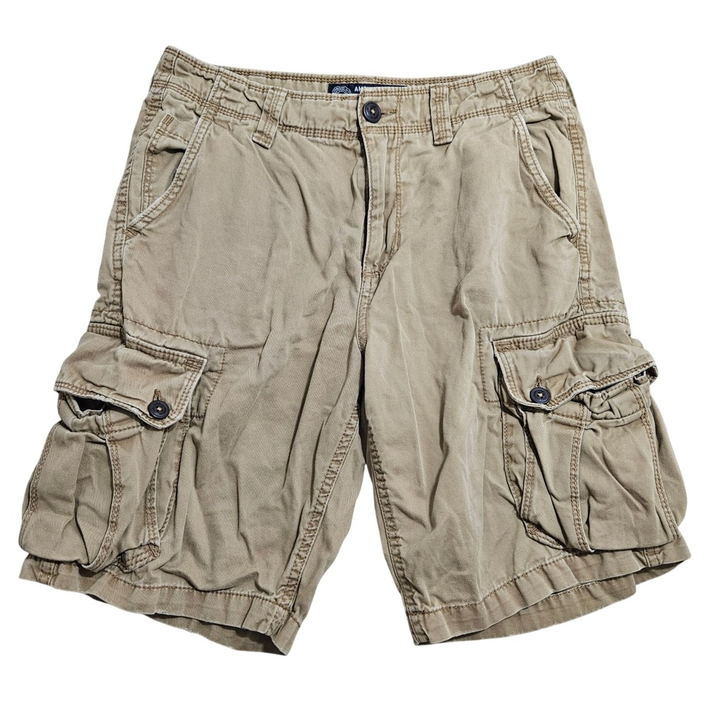 American Eagle Cargo Shorts 30 Khaki Tan Classic Multi Pocket Utility Outdoor